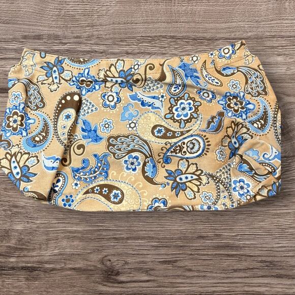 Retired Thirty-One Skirt Purse Cover -Tan w/Blue/Brown Paisley - Picture 1 of 2